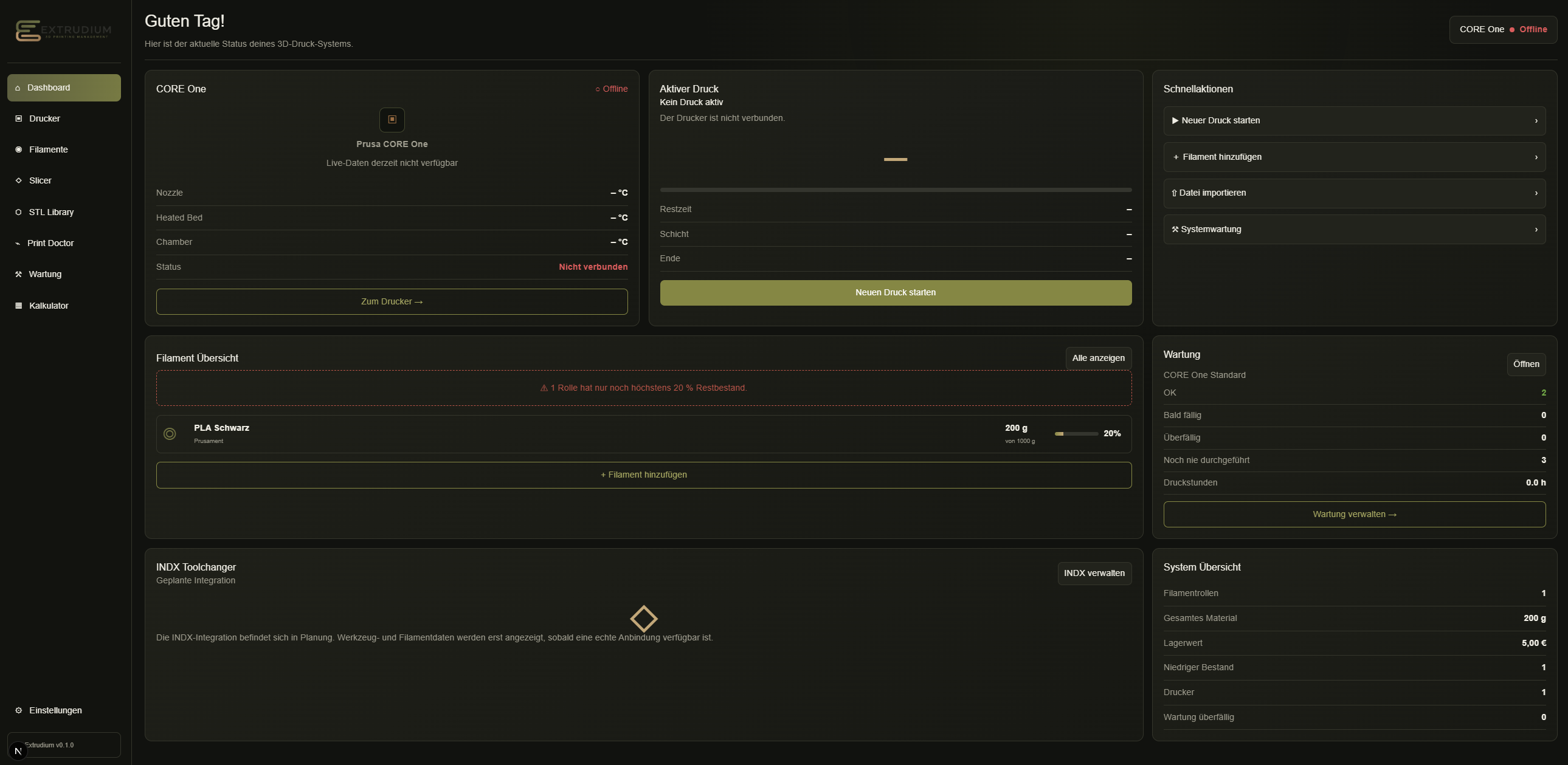 Extrudium Dashboard